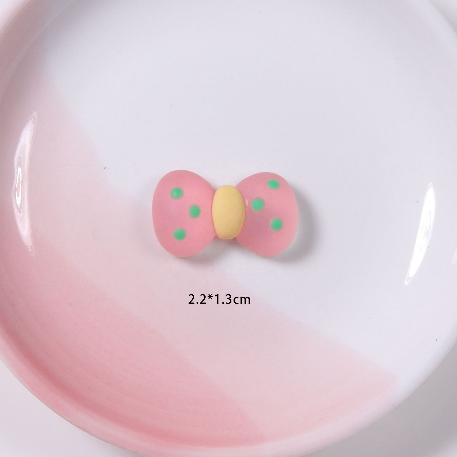 Cartoon smiley  polka dot candy Accessories Flat Resin kawaii cream glue bow tie diy jewelry resin nail art charm accessories