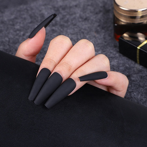 Solid color long wear armor European and American style high quality press on nail full cover nail tips almond press on nails