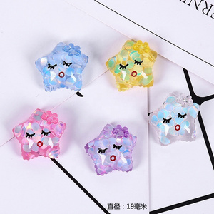 Cartoon Colorful Glitter cute sequins pentagram resin Flat Resin kawaii cream glue diy jewelry resin nail art charm accessories