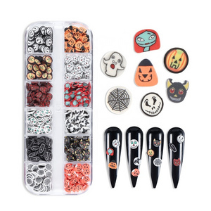 12 grid soft pottery Halloween series boxed color discs dark wind DIY polymer clay sprinkles  nail art jewelry decoration