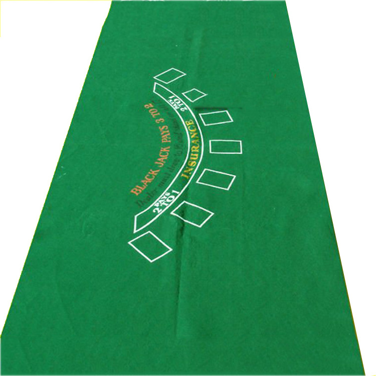 Custom Poker Gaming Table Top Felt Fabric Rolls With Green Color