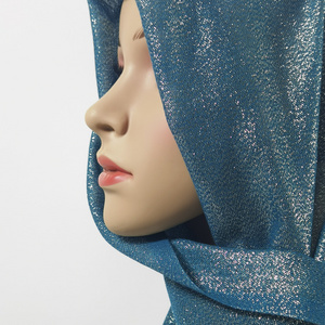 Wholesale ethnic muslim custom luxury glitter satin scarves 100% polyester plat silk scarf shiny Hijab shawl women Dubai fashion