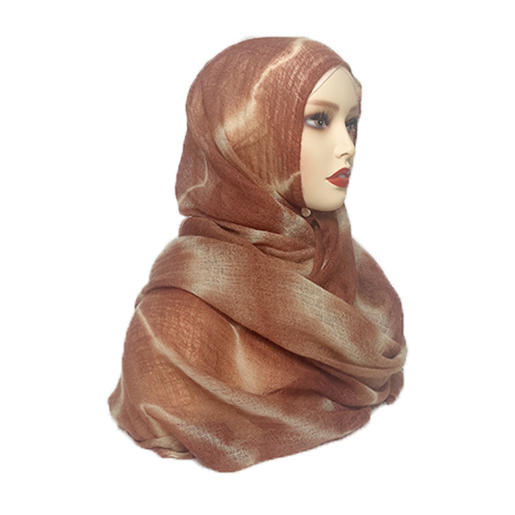 wholesale winter Ethnic Muslim designer Wool Hijab jersey Long tie-dye Shawls cashmere scarfs for women Stylish retro fashion