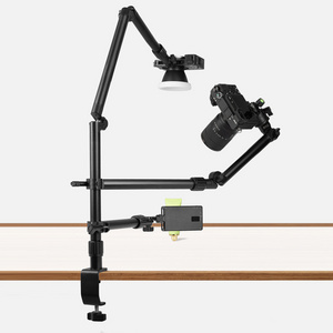 Live Broadcast Boom Arm Flexible Desk Mount Camera Arm Clamp Webcam Stand Microphone Boom Arm for Webcam Camera LED Light