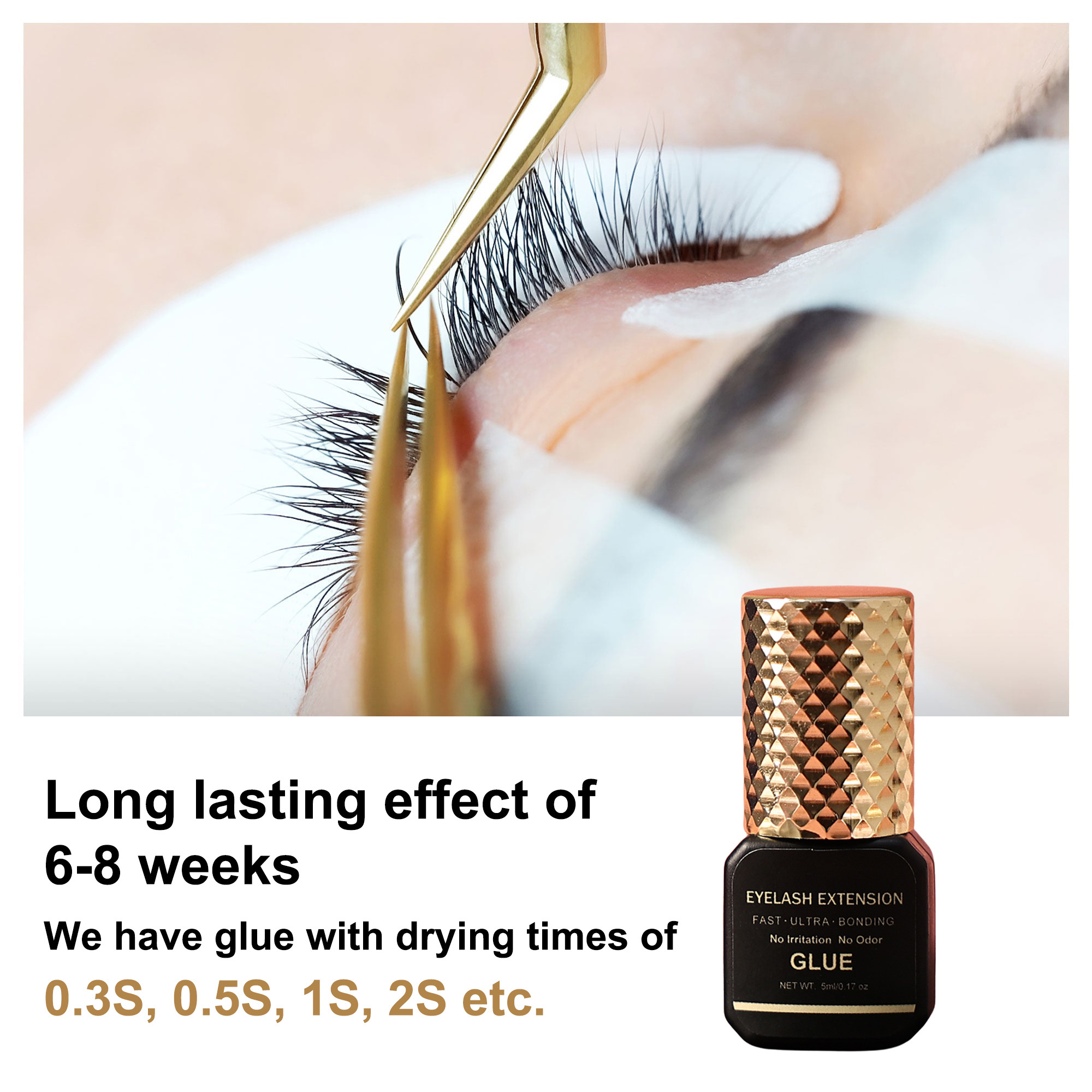 MANJESEN Latex Free Lash Glue Strong Black Lash Glue Eyelashes Wholesale Glue