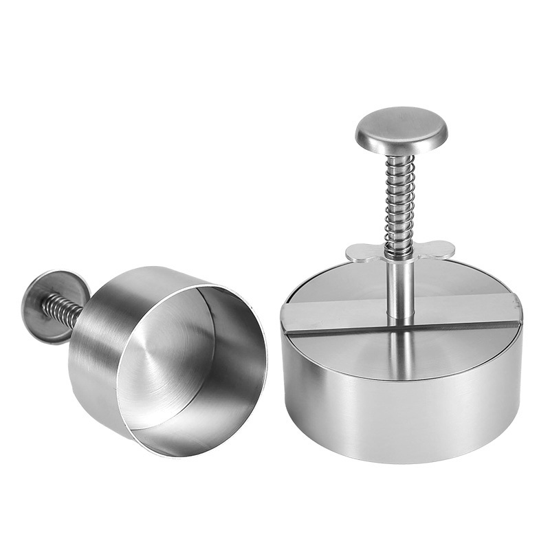 Manjia Adjustment Home Kitchen Stainless Steel Hamburger Patty Maker Cooking Mould Meat Press Burger Press