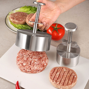 Manjia Adjustment Home Kitchen Stainless Steel Hamburger Patty Maker Cooking Mould Meat Press Burger Press