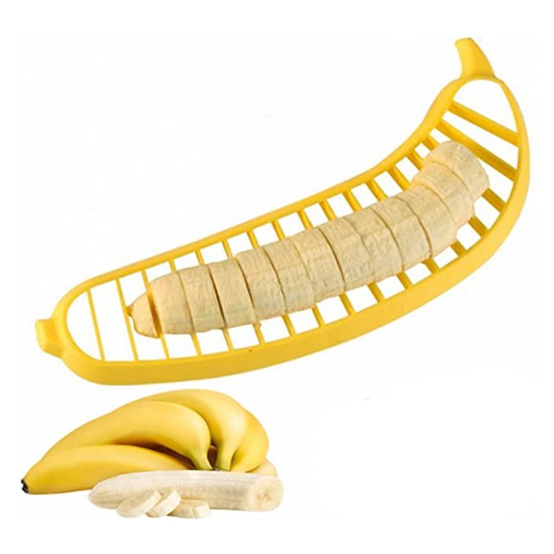 Manjia Banana Slicer Cutters Practical Kitchen Tool Plastic Salad Fruit Peeler Cutter Chopper Easy Banana Slicer