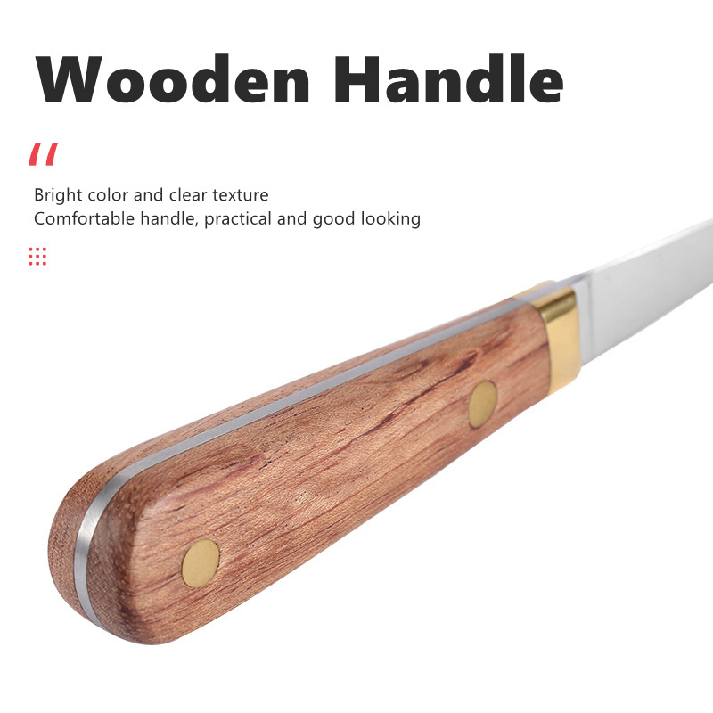 Manjia High Quality Stainless Steel Seafood Tools Wood-handle Opener For Shrimp Lobster oyste Shucking Knife