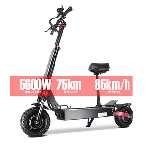 X5 13 Inch 60V 5600W Powerful Dual Motor Off Road Fat Tire E Scooter Offroad Electric Scooter With Seat Adults