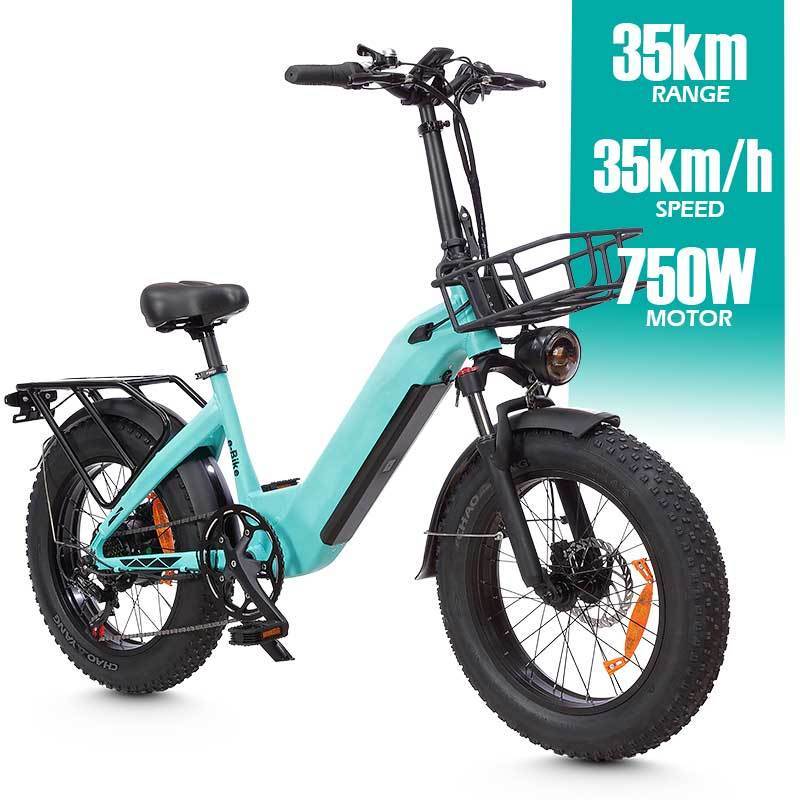 MZ-9 US EU Warehouse 48V 500W 750W Adult E-Bike 20 Inch Fat Tyre Full Suspension Ebike Folding Electric Hybrid City Bike Fatbike