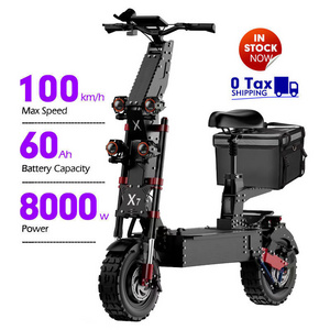 X7 72V 8000W Wholesale Eu Warehouse Powerful Fast Off Road Fat Tire E Foldable Electric Scooter With Seat For Adults