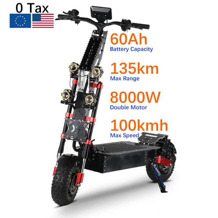 X7 14 Inch 8000W 85KM/H Wholesale Powerful Adults Off Road Fast Fat Tire Folding Electric Scooter With Seat