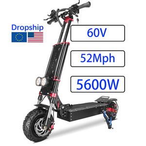 X5 13 Inch 60V 5600W 52Mph Two Wheel Dual Motor Fat Tire Off Road Folding E Scooter Electric Scooter For Adult