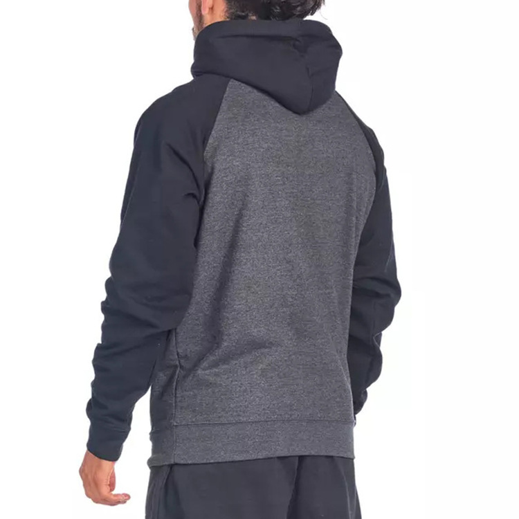 Over Sized Casual Blank Streetwear Running Cut Off Men Long Raglan Sleeve Hoodie With Different Colored Sleeves