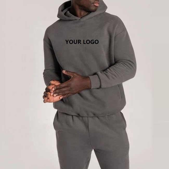 High Quality Men's Oversized Plain Cotton Hoodie Custom Private Logo Cut and Sew Pullover Hoodie and Sweatshirt