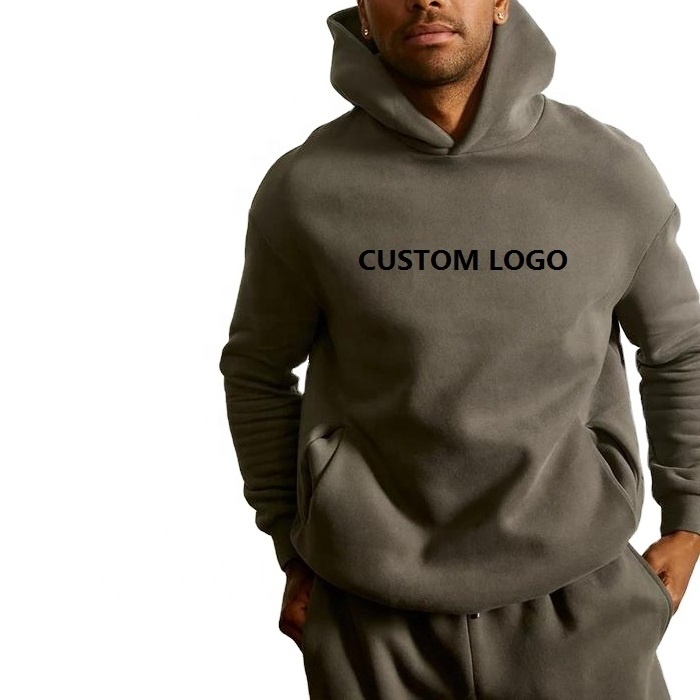 High Quality Men's Oversized Plain Cotton Hoodie Custom Private Logo Cut and Sew Pullover Hoodie and Sweatshirt