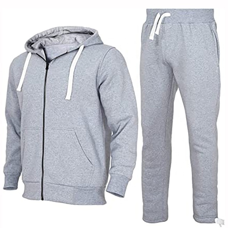 Custom Clothing Manufacturers Wholesale String Blank Tracksuits Cotton And Polyester Zip Up Hood Jogging Sweat Suit