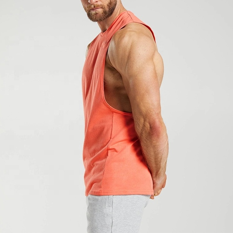 Wholesale Printed Logo Slim Fit Gym Tank Top Breathable Crew Neck Plain 100 Polyester Mesh Fabric Workout Tank Top Men