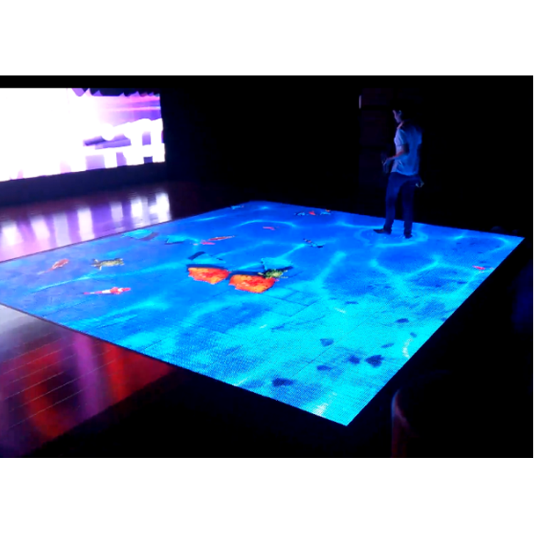 indoor ground screen led light disco portable panel tile toughened glass 3d dance floor standing led display screen panels