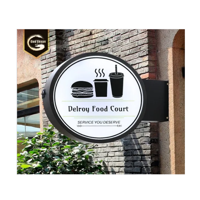 Wall-mount Double Sides P4mm Waterproof Outdoor Store Round Sign Board HD Circular Shape Logo Led Display