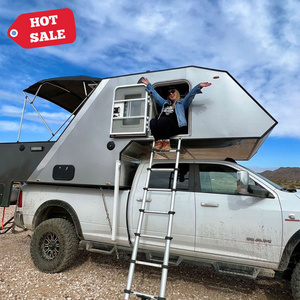 Manley Slide In Toy Hauler Camper For Europa Pick Up Toyota Tacoma Hard Wall Midsize Truck 4 X 4 Camper On Aluminium Pickup