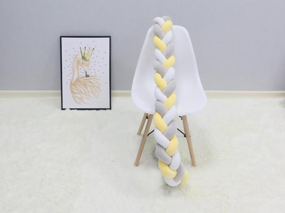 Baby Braided Crib Bumpers Long Knot Pillow Cushion