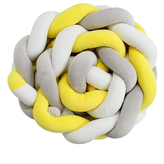 Baby Braided Crib Bumpers Long Knot Pillow Cushion