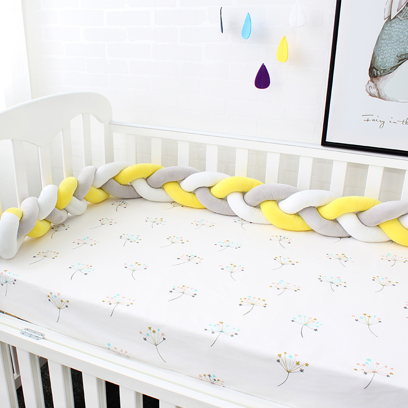 Baby Braided Crib Bumpers Long Knot Pillow Cushion