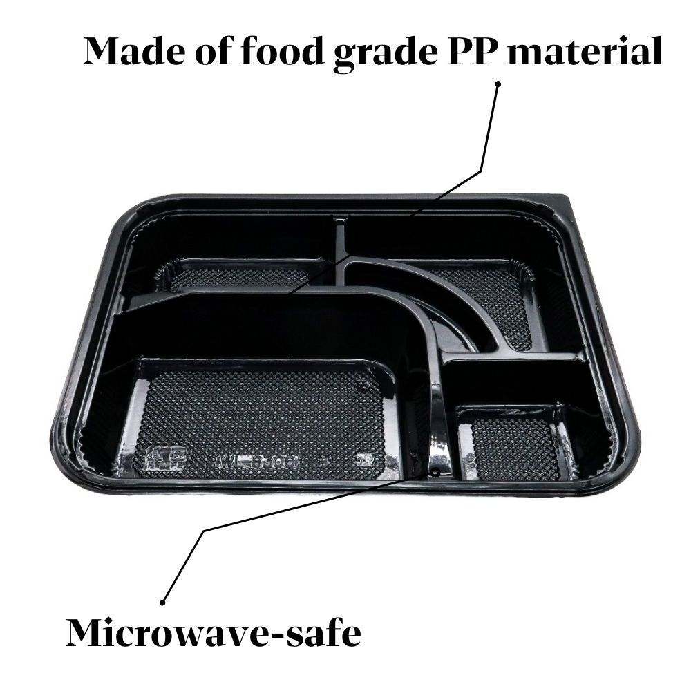 Wholesale Competitive Price Freezer Microwave Safe Takeaway 5 Divided Disposable Food Packaging