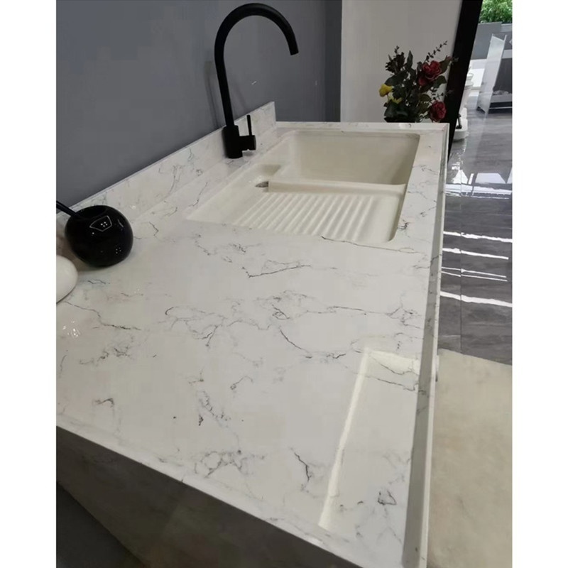 Engineer Carrara White Marble Artificial Stone for Vanity Top and Window Sill  EST- 5020