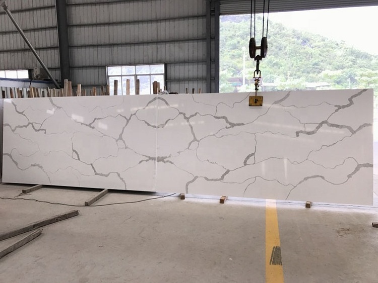 High Quality Calacatta White Quartz Stone slab Artificial Stones for kitchen Counter top