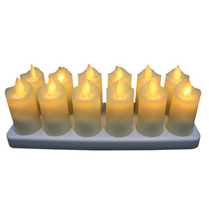 Matti's new desgin LED Tea Light Yellow Flashing Rechargeable Candle With Remote Control