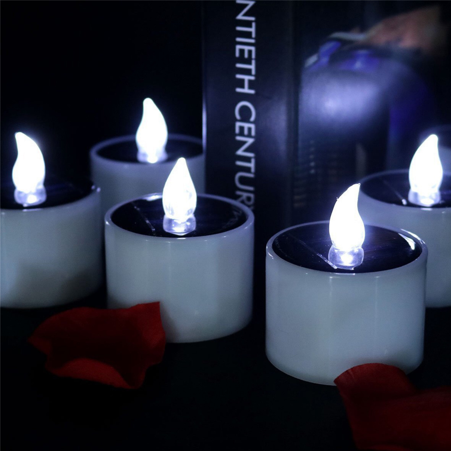 Matti's home decoration Solar Power Tea Lights Candle for Windows Home Garden Wedding Party led candle