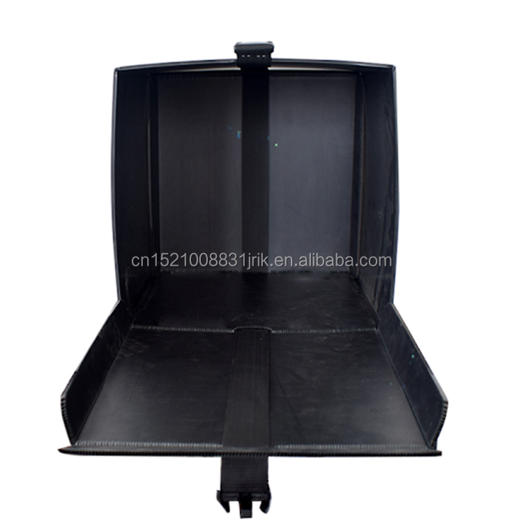 5mm Thick Black PP Materials Corflute Motorcycle Tail Boxes Correx Corrugated Plastic Food Pizza Delivery Top Box For Scooters