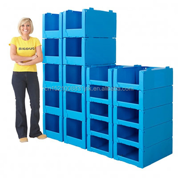 Mannkie Corflute Corrugated Plastic PP Plastic Stackable Correx Picking Bins For Clothes Warehouse Correx Picking Bins