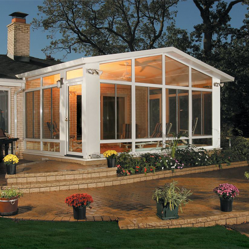 Customized winter garden easyset up 4 season glass sunroom house kit