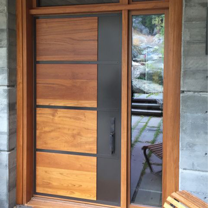 China Supplier Exterior Outside Main Front Entry Wood Door Villa Main Entrance Composite Wpc Wooden Doors For House