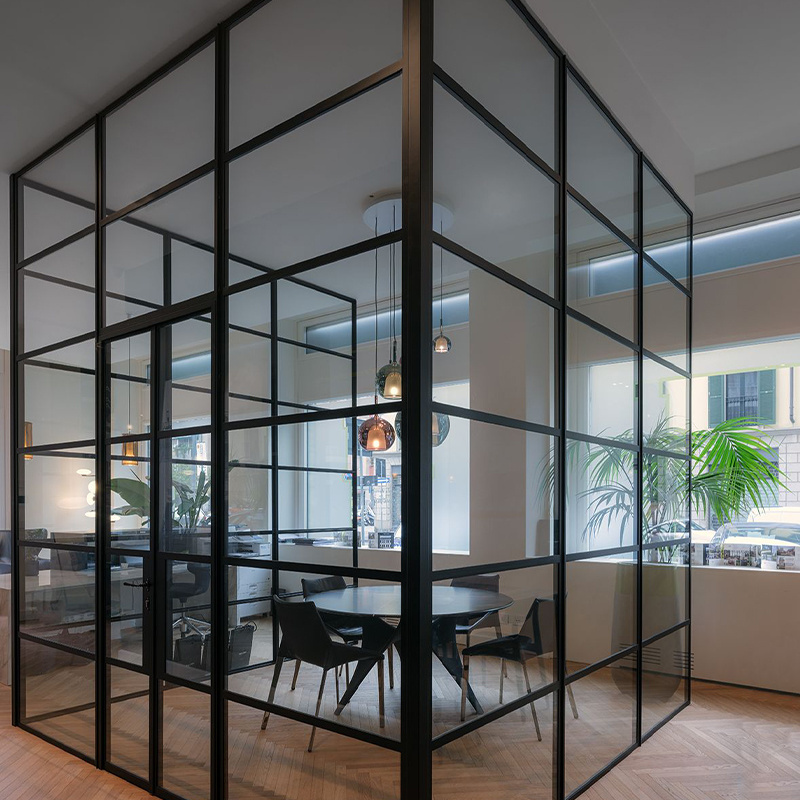 Movable sound proof wall glass interior divider partition for living room and office