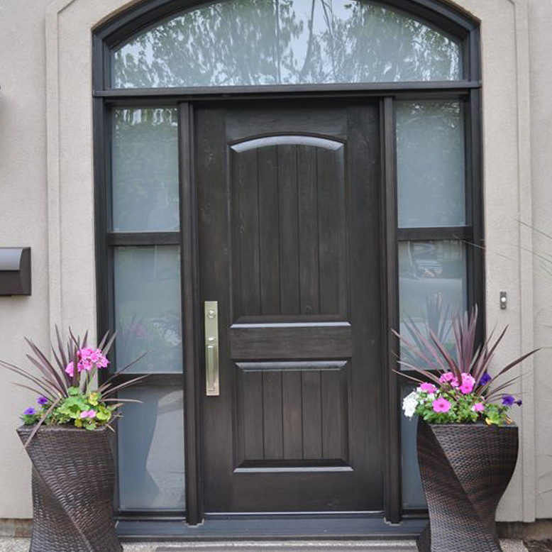 China Supplier Exterior Outside Main Front Entry Wood Door Villa Main Entrance Composite Wpc Wooden Doors For House