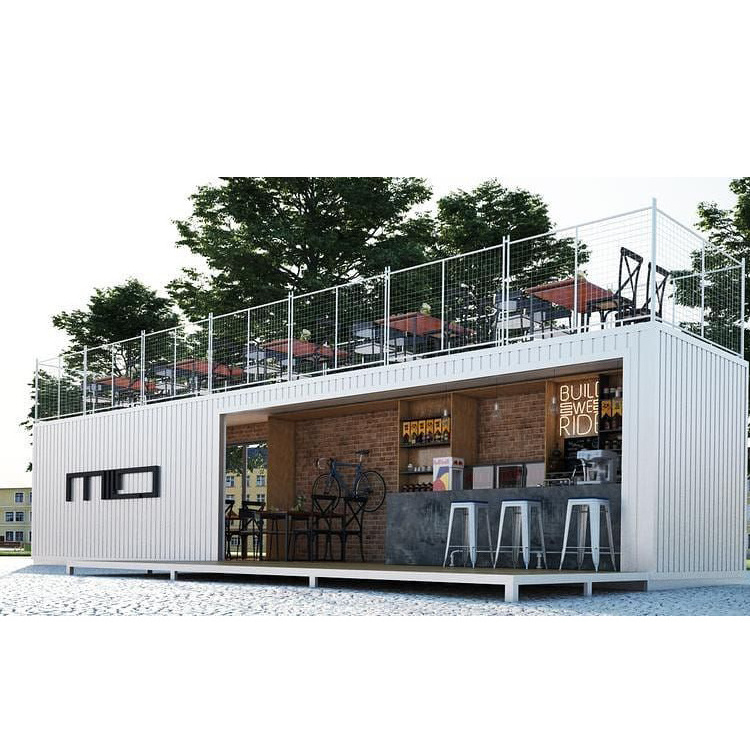 Modular Steel Buildings movable prefab 40ft shipping fast food container Restaurant cafe coffee shop bar for sale