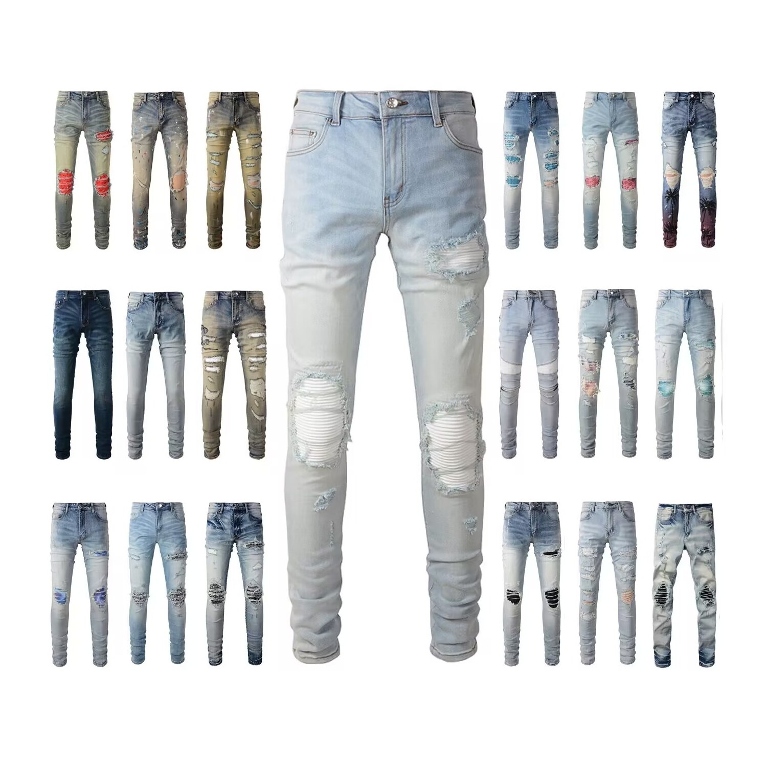 2024 New styles demin jeans In stocks famous brand designer Trend Amiry denim pants cowboy close-fitting Amiry demin pants