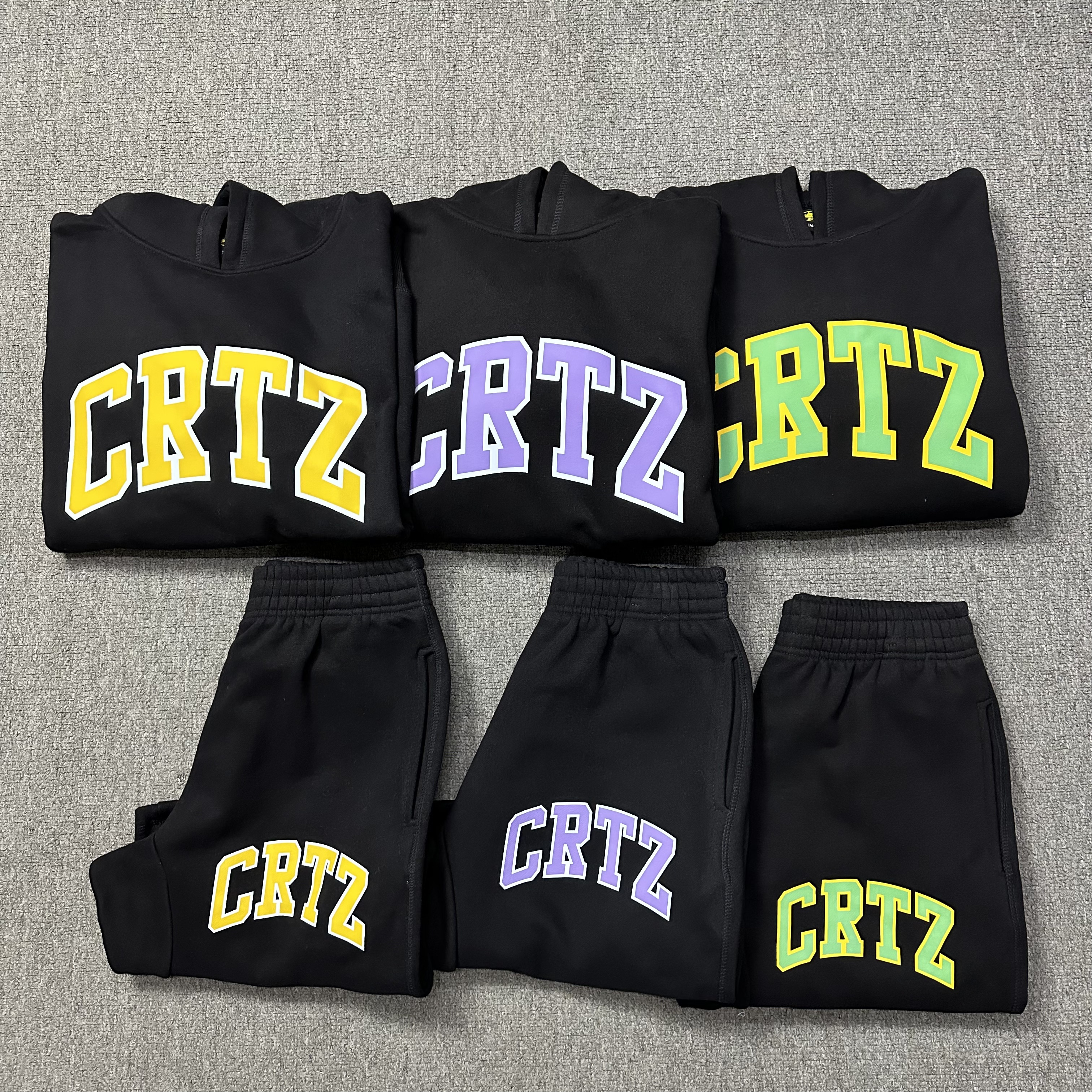 Popular design Man corteiz set Street Sweatsuit Men Short Oversized Sweatshirt Unisex  Men's Summer Cotton Corteiz Tracksuit