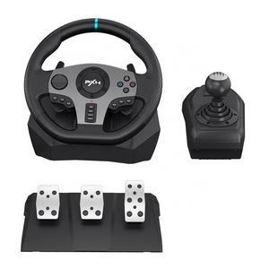 Popular PXN-V9 Racing Game Steering Wheel for PC/P3/P4/XB One/Switch Strong Vibration 900 Degree Rotatable Steering Wheel