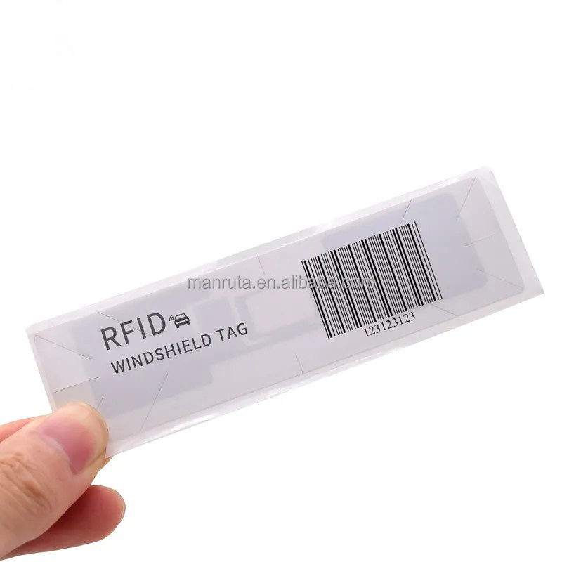 Long range UHF rfid Printed serial number Vehicle Windshield sticker Windscreen Tag