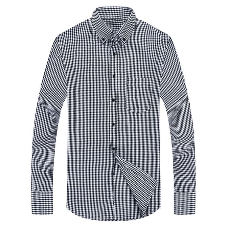 Factory Custom High End 100% Cotton Button Down Checked Striped Dress Shirts For Men