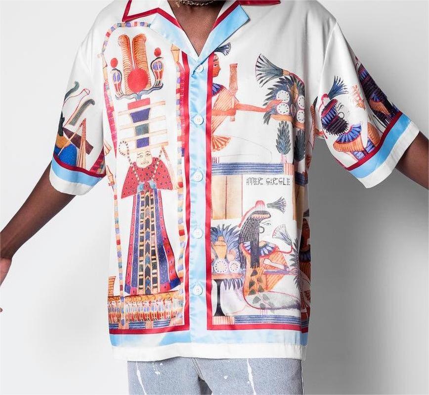 100% Pure Silk Men's Custom Print Rayon Shirt Mural DTG Print Shirt For Men Quick Dry Camp Bowling Shirt