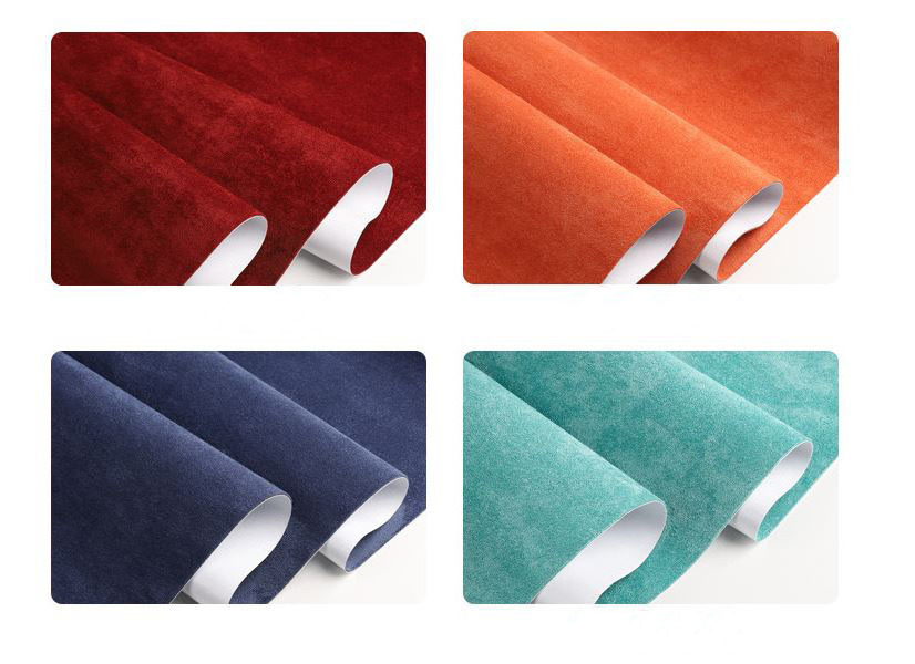 Hot Sales 1MM Thick Self-adhesive Leather Four Sided Elastic Suede Leather Adhesive Car Interior Decoration Upholstery Leather