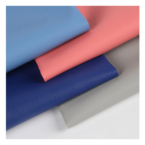 Manufacturer 0.5 mm PVC Litchi Texture Upholstery Vegan Faux Synthetic Leather Material Fabric Rolls for Furniture Bag Making