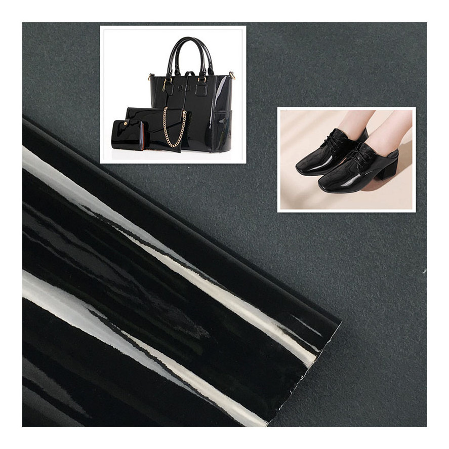 Smooth 0.7 mm Light Surface PU Patent Imitation Artificial Faux Synthetic Leather Shoe Fabric for Shoes Bag Women High Heels